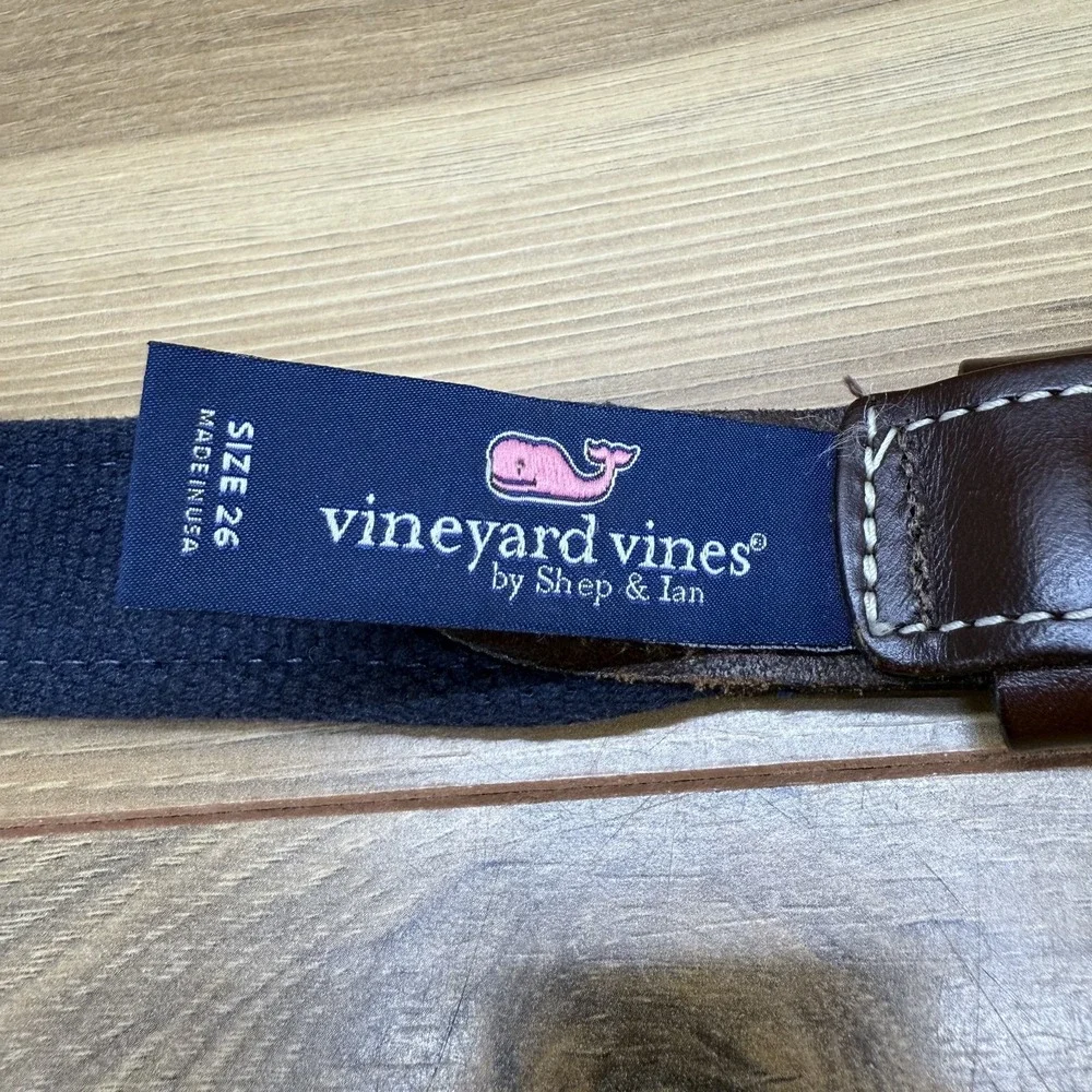 Vineyard Vines Young Mens Boys 26 American Flat Navy Blue Golf Belt